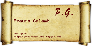 Prauda Galamb névjegykártya